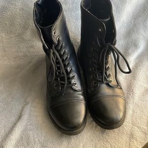 Black combat boots